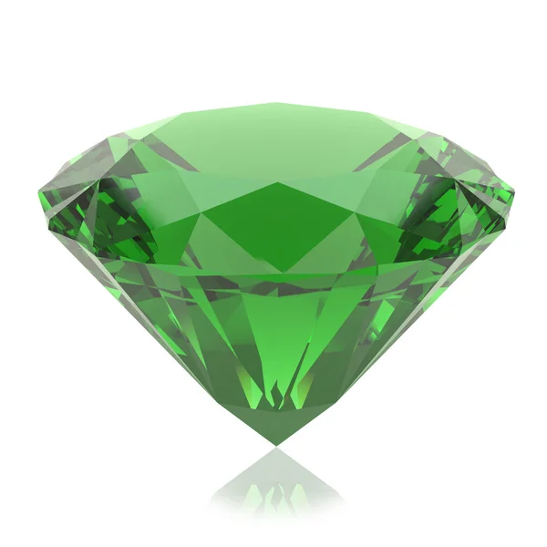 Zelený krystal na bílém pozadí — Stock fotografie