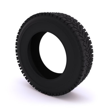 Beyaz arka planda araba lastiği