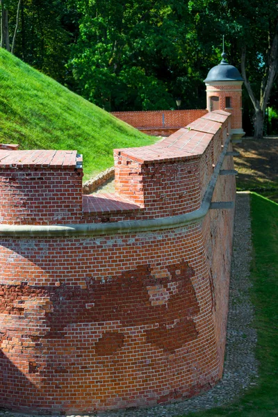 Część ściany murowany zamek w Nieświeżu na Białorusi — Zdjęcie stockowe