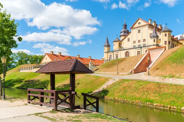 O complexo de palácio em Nesvizh Bielorrússia na colina — Fotografia de Stock