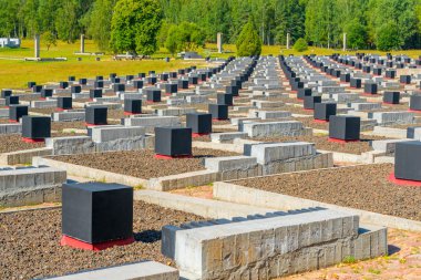 Khatyn, Beyaz Rusya - 20 Ağustos 2015: memorial kompleksi Khatyn, cemet