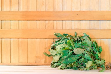 bir banyo yakın çekim için Kuru meşe süpürge