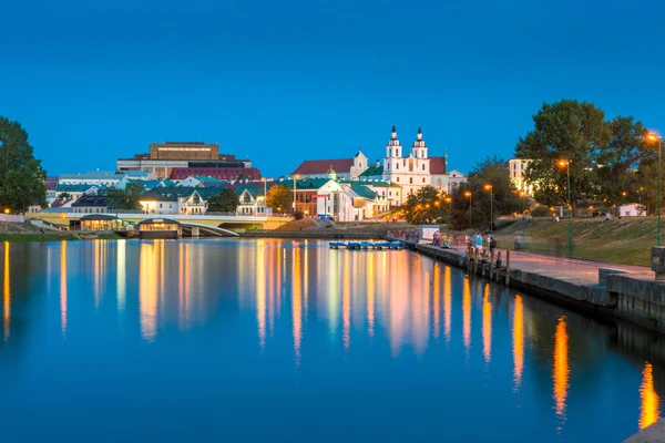 A beautiful city promenade after sunset — Stock Photo, Image