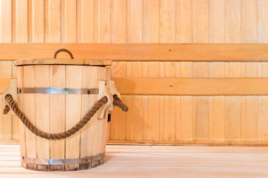 ahşap küvet su Sauna için yakın çekim
