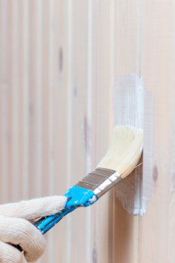 koruyucu emprenye ahşap duvar kaplama, yakın çekim vurdu