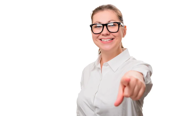 Successful woman in the business shows on you — Stock Photo, Image