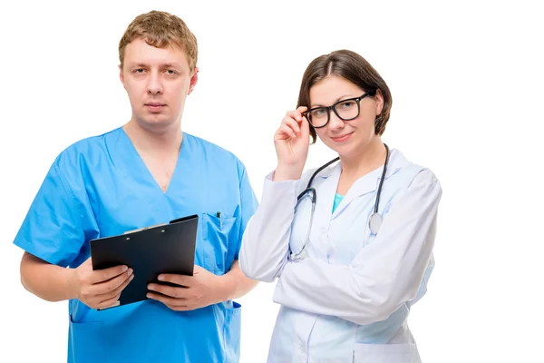 Man and woman, young and successful Doctor — Stock Photo, Image