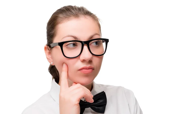 Retrato horizontal de un hombre de negocios Primer plano sobre un fondo blanco — Foto de Stock