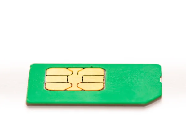 SIM-kaart voor GSM closeup op witte achtergrond — Stockfoto