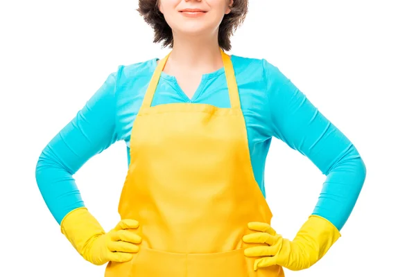 Portret gospodyni w odzież ochronną żółty Kol — Zdjęcie stockowe