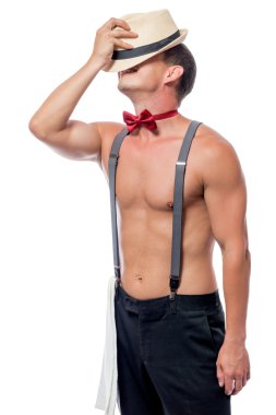 striptizci dansçı bir garson rolünde bir dans wom için gerçekleştirir.