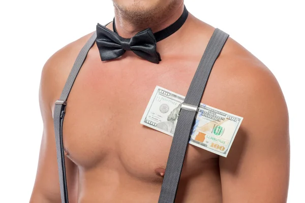 Het geld dat verdiend tijdens de striptease close-up — Stockfoto