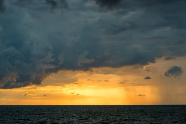 Hermosa Puesta Sol Naranja Paisaje Marino — Foto de Stock