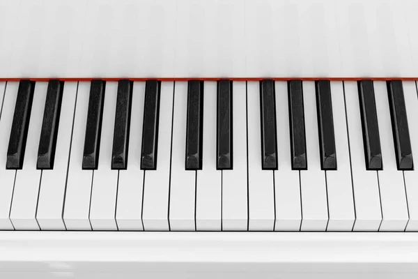 Clavier Piano Blanc Instrument Musique Clé Noir Blanc — Photo