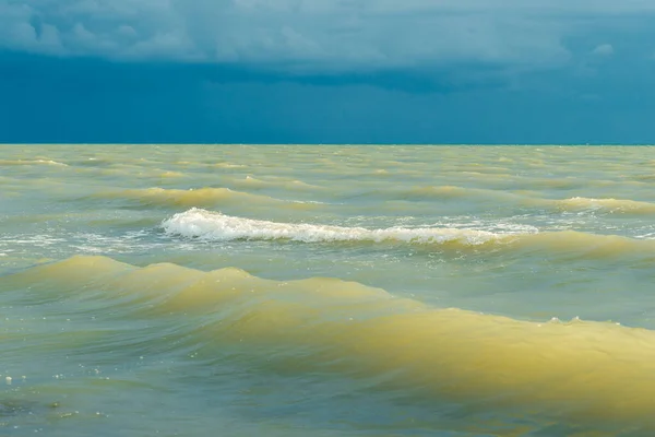 Sea Blue Dramatic Sky Tide Sea Blue Twilight Cloudy Weather — Stock Photo, Image