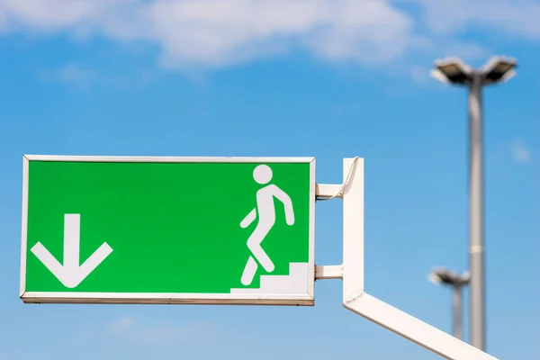 Green Road Sign Underground Passage — Stock Photo, Image