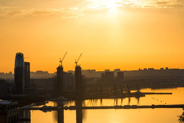 Uitzicht Waterkant Haven Ochtend Bakoe Azerbeidzjan — Stockfoto