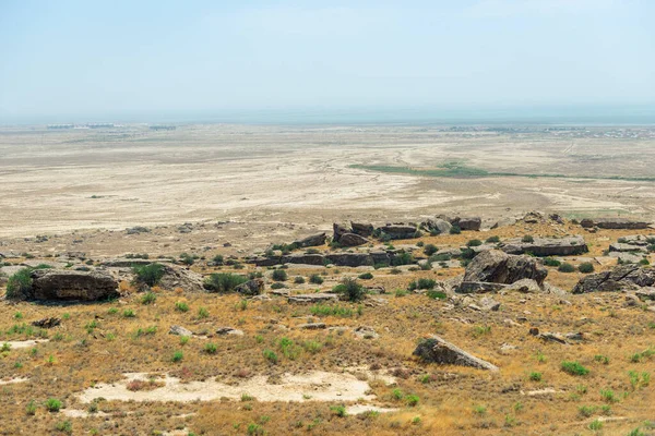 Park Tartalék Gobustan Azerbajdzsánban Ősi Szikla Petroglifák — Stock Fotó
