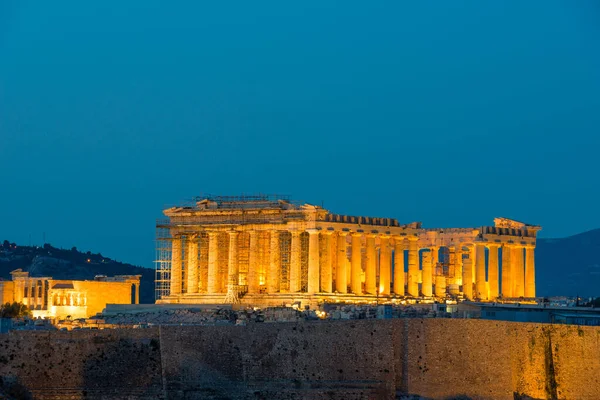Parthenon Acropolis Hill Athens Greece Night — Stock Photo, Image