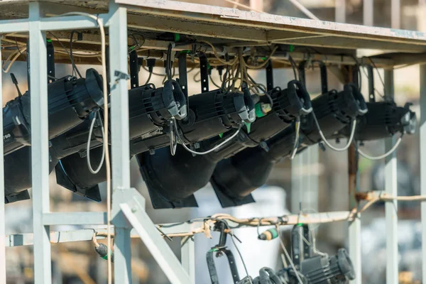 Instalación Panel Luz Profesional Equipo Para Concierto — Foto de Stock