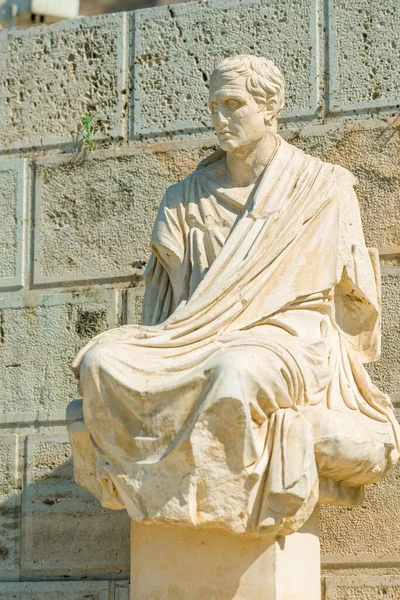 Antike Statue Von Menander Dem Antiken Griechischen Dramatiker Und Komiker — Stockfoto