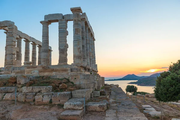 Poszeidón Temploma Cape Sounion Attica Görögország — Stock Fotó