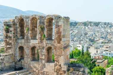 Atina 'da Antik Kahraman Odeonu Atticus, Yunanistan Akropol Tepesi' nde