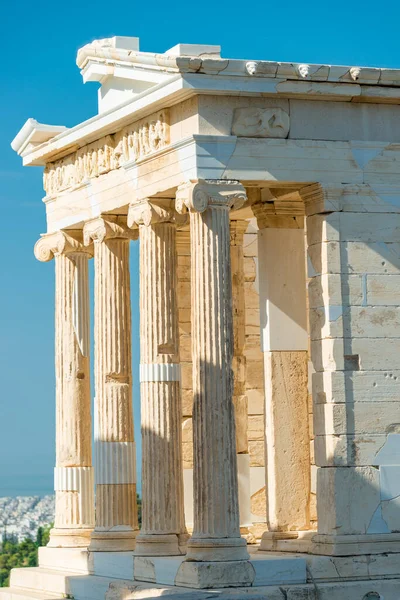 希腊雅典Erechtheion神庙Acropolis的Caryatides — 图库照片