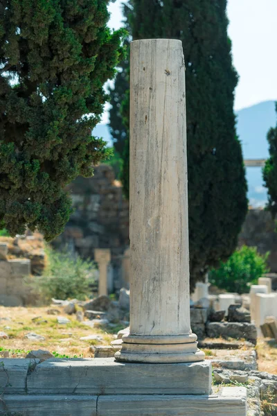 Ruinas Griegas Antiguas Columnas Edificio Atenas Grecia —  Fotos de Stock