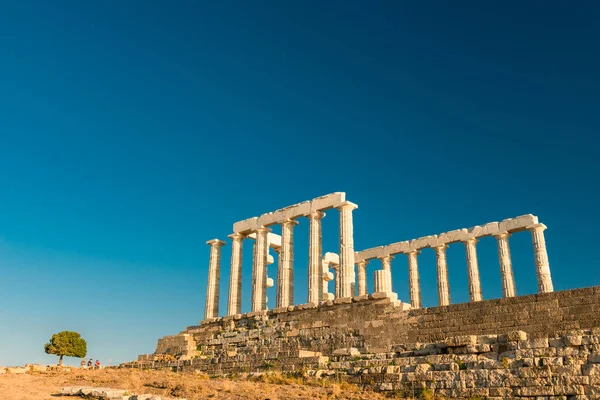 Poszeidón Temploma Cape Sounion Attica Görögország — Stock Fotó