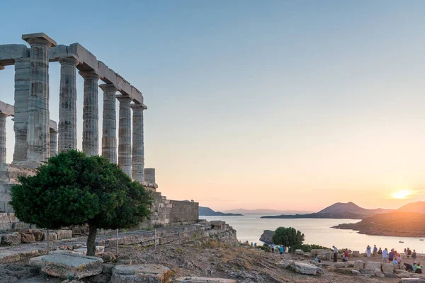 Poszeidón Temploma Cape Sounion Attica Görögország — Stock Fotó