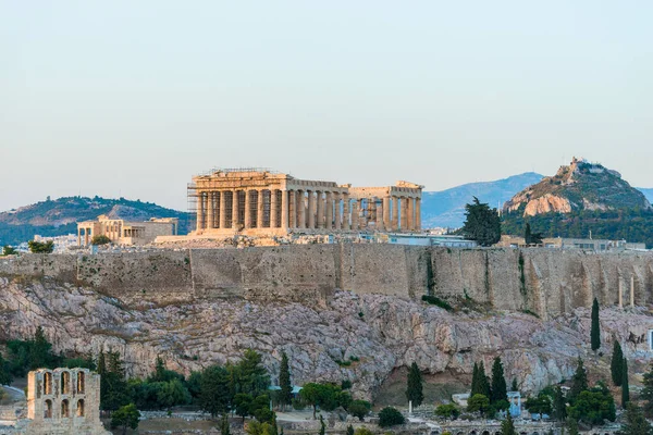 Acropolis Chrámem Parthenon Aténách Řecko — Stock fotografie