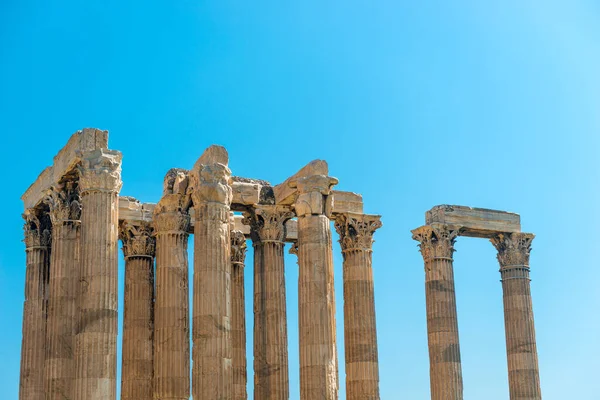 Temple Grec Olympien Zeus Paysage Avec Ruines Antiques Athènes Grèce — Photo