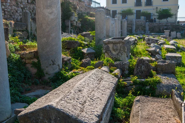 Ancient Greek Ruins Columns Building Athens Greece — Stock Photo, Image