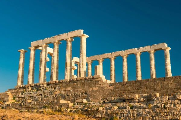 Храм Посейдона Мисі Саніон Аттика — стокове фото