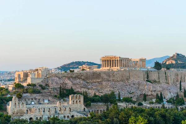 Akropolis Med Parthenon Tempel Aten Grekland — Stockfoto