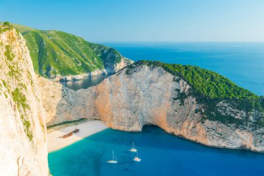 Navagio Plajı - Gemi enkazı Plajı, Zakynthos Adası, Yunanistan