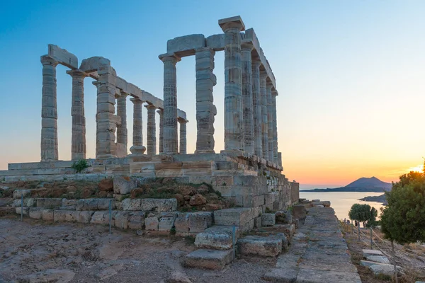 Poszeidón Temploma Cape Sounion Attica Görögország — Stock Fotó