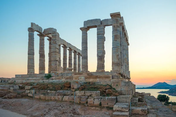 Poszeidón Temploma Cape Sounion Attica Görögország — Stock Fotó