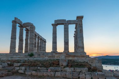 Cape Sounion Attica Yunanistan 'daki Poseidon Tapınağı
