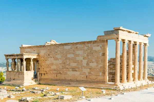 Caryatides Erechtheion Tempel Acropolis Athene Griekenland — Stockfoto