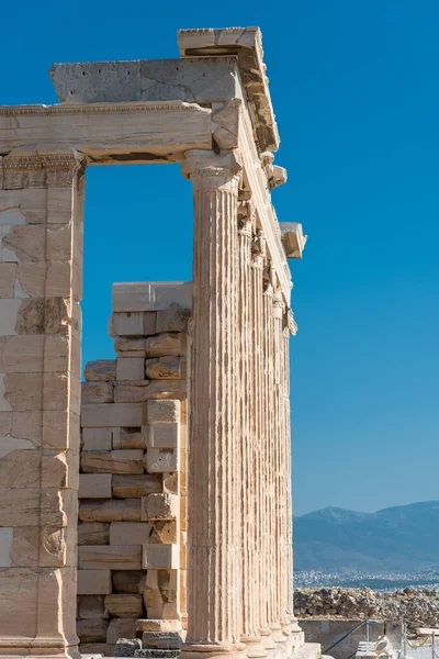 Karyatides Świątynia Erechtheion Akropol Atenach Grecja — Zdjęcie stockowe