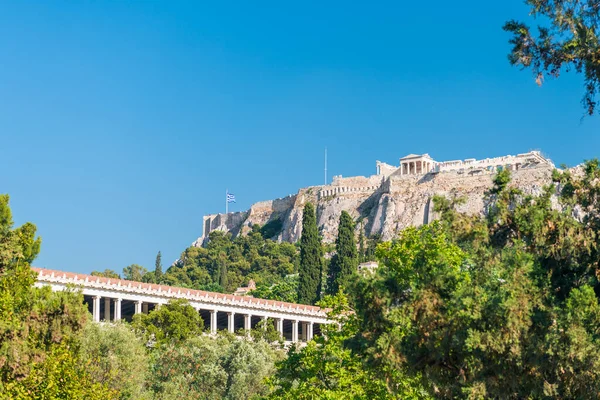 Akropolis Med Parthenon Tempel Aten Grekland — Stockfoto