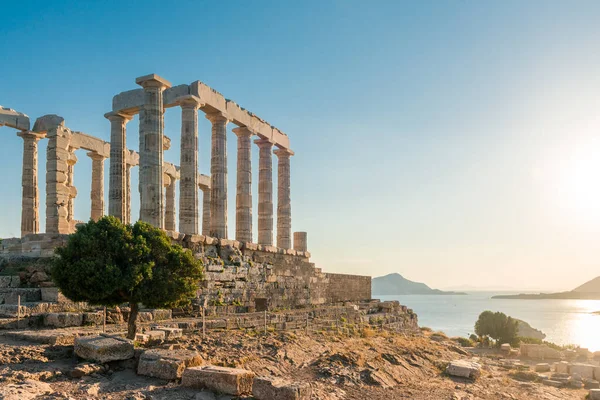 Świątynia Posejdona Przylądku Sounion Attica Grecja — Zdjęcie stockowe