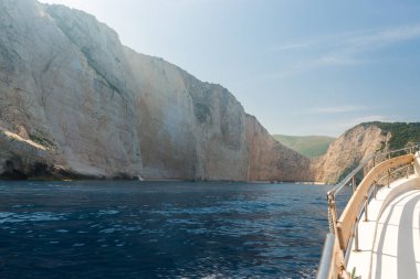 Navagio Plajı - Deniz manzaralı Batık Plaj, Zakynthos Adası, Yunanistan 