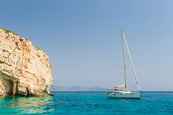 Famosa Barca Delle Grotte Azzurre Nell Isola Zante Grecia — Foto Stock