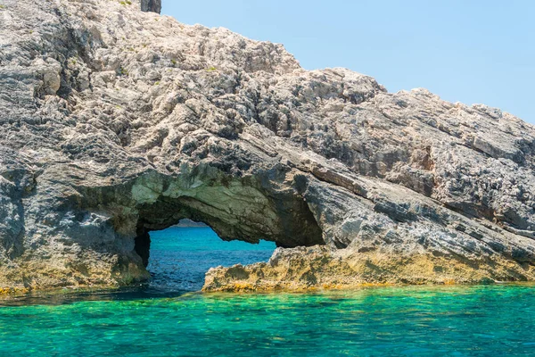 Berömda Blue Caves Zakynthos Grekland — Stockfoto