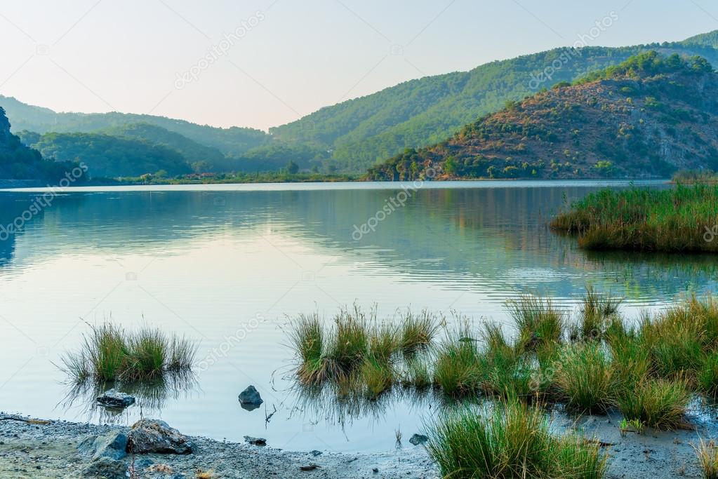 tranquil lake in the mountains of Turkey