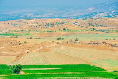 güzel vadi sürülmüş alanlar, üstten görünüm