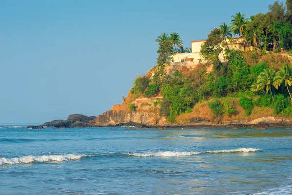 Indian Ocean and the building on the top of the mountain — Stock Photo, Image